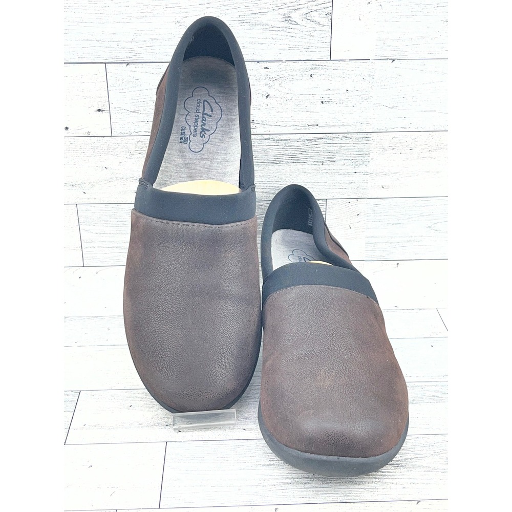 Clarks Cloudsteppers Sillian Tino Dark Brown Slip On Loafers Women Sz 8.5M